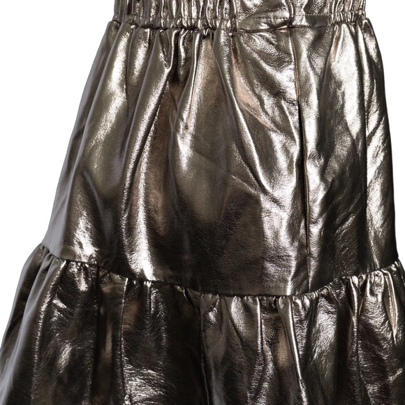 ANTHROPOLOGIE The Somerset Mini Dress: Metallic Faux Leather Edition NWOT - Picture 6 of 14